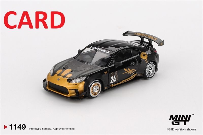  Mô hình xe Toyota GR86 LB★Nation Black / Gold bản card tỉ lệ 1:64 MiniGT MGT01149 NO CHASE CAR 