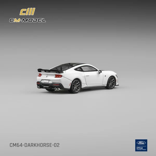  Mô hình xe Ford Mustang DarkHorse Oxford White tỉ lệ 1:64 CM model CM64-Darkhorse-02 