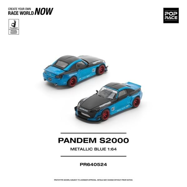  Mô hình xe Nissan Pandem S2000 - Metallic Blue tỉ lệ 1:64 Pop Race PR640524 