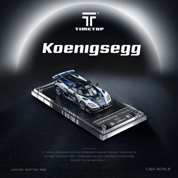  Mô hình xe ô tô Koenigsegg One:1 police SHERIFF mở được nắp máy tỉ lệ 1:64 Timetop TT644816 