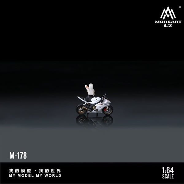  Mô hình nhân vật figure và xe Yamaha YZF R6 White Girl Motorcycle Doll Simulation Resin tỉ lệ 1:64 MoreArt MO222178 