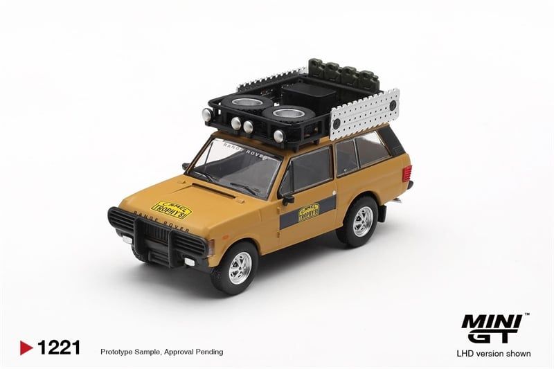  Mô hình xe Range Rover 1981 Camel Trophy Sumatra K.Stoppa & A.Valldorf bản card tỉ lệ 1:64 MiniGT MGT01221 