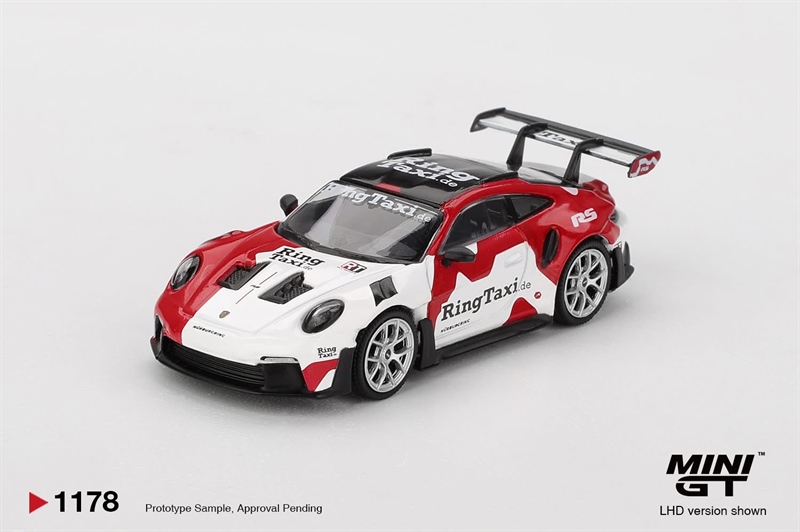  Mô hình xe Porsche 911(992) GT3 RS Weissach Ring Taxi.com bản card tỉ lệ 1:64 MiniGT MGT01178 NO CHASE CAR 