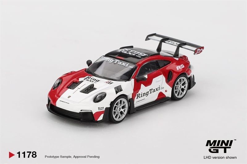  Mô hình xe Porsche 911(992) GT3 RS Weissach Ring Taxi.com bản card tỉ lệ 1:64 MiniGT MGT01178 NO CHASE CAR 