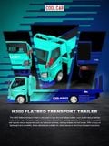  Mô hình H300 Flatbed Transport Trailer Falken Teal Blue Painted tỉ lệ 1:64 Cool Car CC647232 