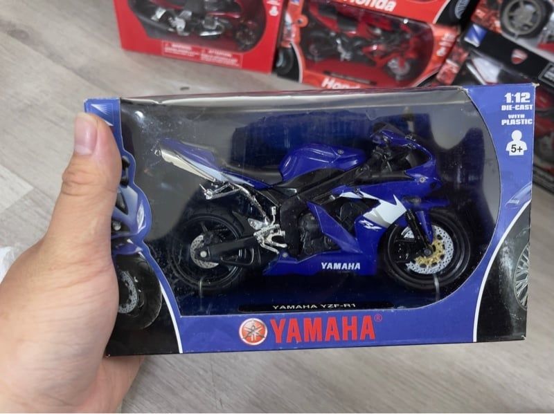  Mô hình xe mô tô Yamaha YZF R1 blue tỉ lệ 1:12 Newray MT12018 