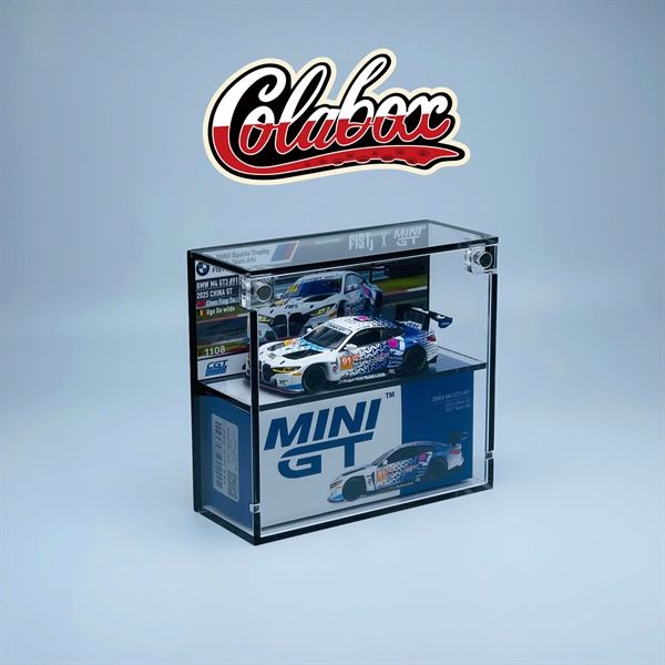  Hộp trưng bày mica cho xe BMW BMW M4 GT3 #91 FIST Team AAI 2025 China GT MiniGT có khung ảnh tỉ lệ 1:64 Colabox 1108 PKC 
