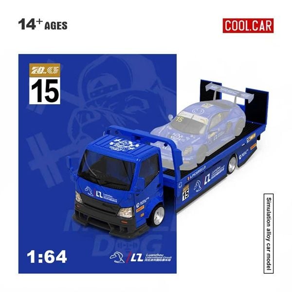  Mô hình xe tải H300 Flatbed Transport Trailer Royal Blue No.15 Paint Scheme Realistic tỉ lệ 1:64 CoolcarCC647231 