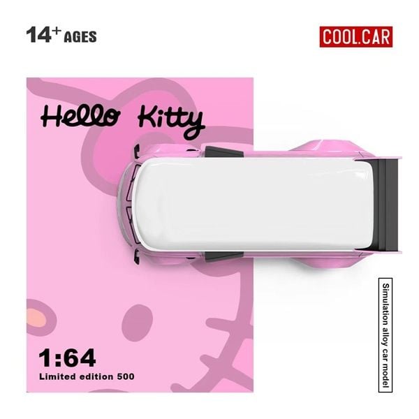  Mô hình xe Volkswagen T1-Light Pink Hello Kitty tỉ lệ 1:64 Cool Car CC642948 