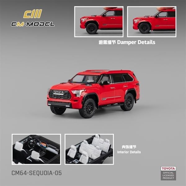  Mô hình xe Toyota Sequoia Red tỉ lệ 1:64 CM Model CM64-SEQUOIA-05 