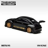  Mô hình xe ô tô Volkswagen Beetle RS Black & Gold Alloy-Finish tỉ lệ 1:64 TimeMicro × PSC DESIGN TM647903 