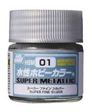  Aqueous HSM01 Superfine silver sơn mô hình màu bạc ánh kim dòng Super Metallic Color 10ml Mr.Hobby HSM01 