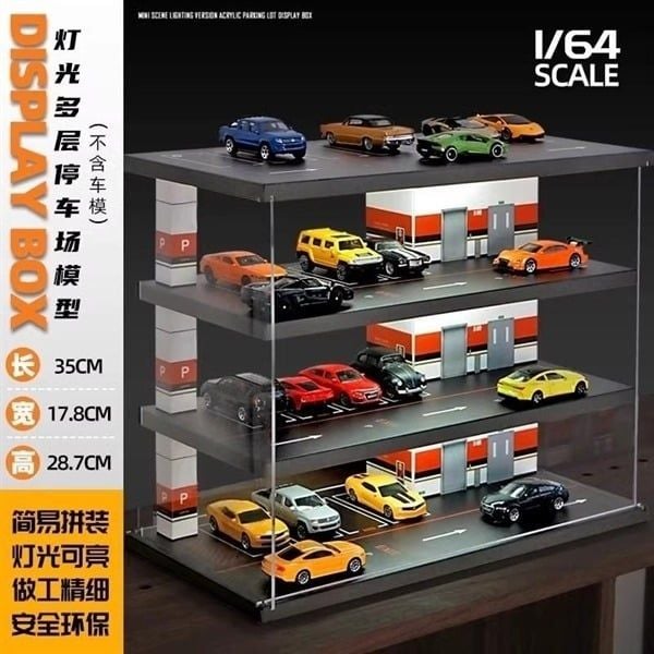  Hộp trưng bày mô phỏng bãi đậu xe có thang máy tỉ lệ 1:64 SHOU CANG JIA SCJ435 