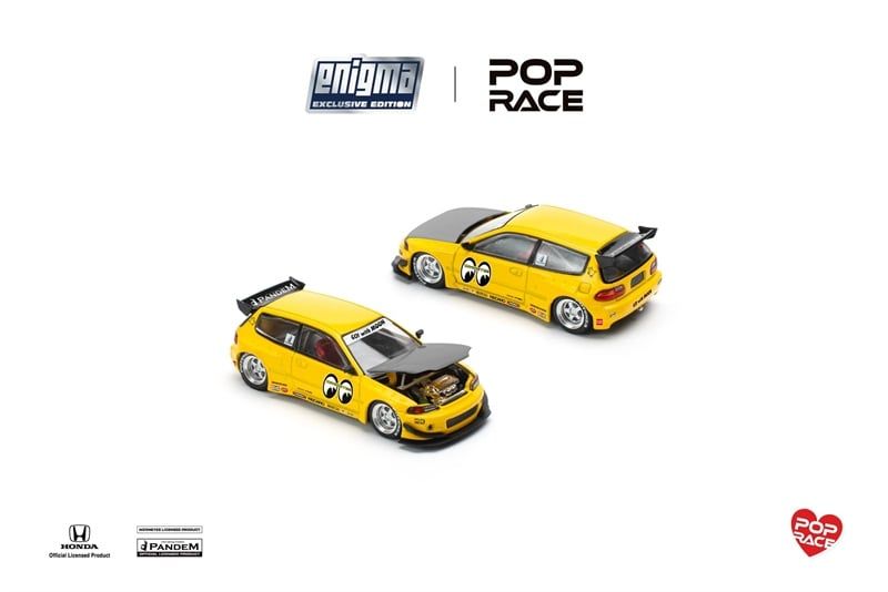  [Hàng Loose] Mô hình xe Honda Pandem Civic EG6 v1.5 - MOONEYES x Enigma 1:64 Pop Race PRE0010 