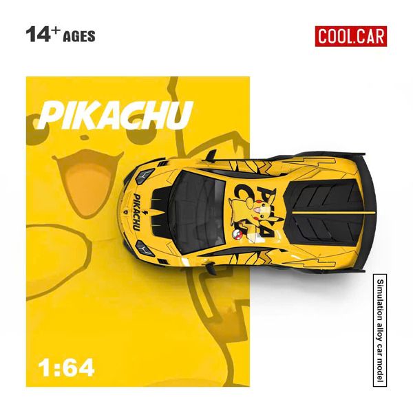  Mô hình xe Lamborghini GTEVO Pikachu Painted Die-Cast Car Model tỉ lệ 1:64 Cool car CC643833 