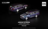  Mô hình xe ô tô Nissan Stage Magic Purple tỉ lệ 1:64 Poprace PR640382 