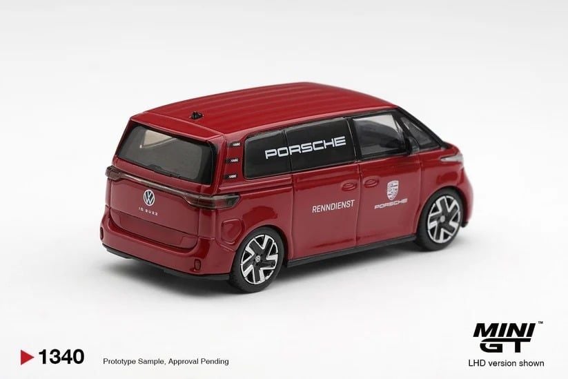  Mô hình xe Volkswagen ID. Buzz Porsche Renndienst bản box tỉ lệ 1:64 MiniGT MGT01340 