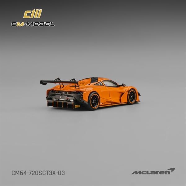  Mô hình xe Mclaren 720SGT3X Papaya orange tỉ lệ 1:64 CM model CM64-720SGT3X-03 