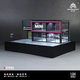 Hộp trưng bày mô phỏng showroom Mini Cooper có tầng - mica - đèn kích thước 33.7cm x23.7cm x 16cm tỉ lệ 1:64 MoreArt MO97103 