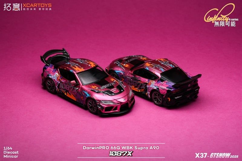  [Hàng Loose] Mô hình xe Toyota Supra (A90) DARWIN PRO 66G WBK 1087X LION DANCE tỉ lệ 1:64 Poprace X37-GTSHOW2025 