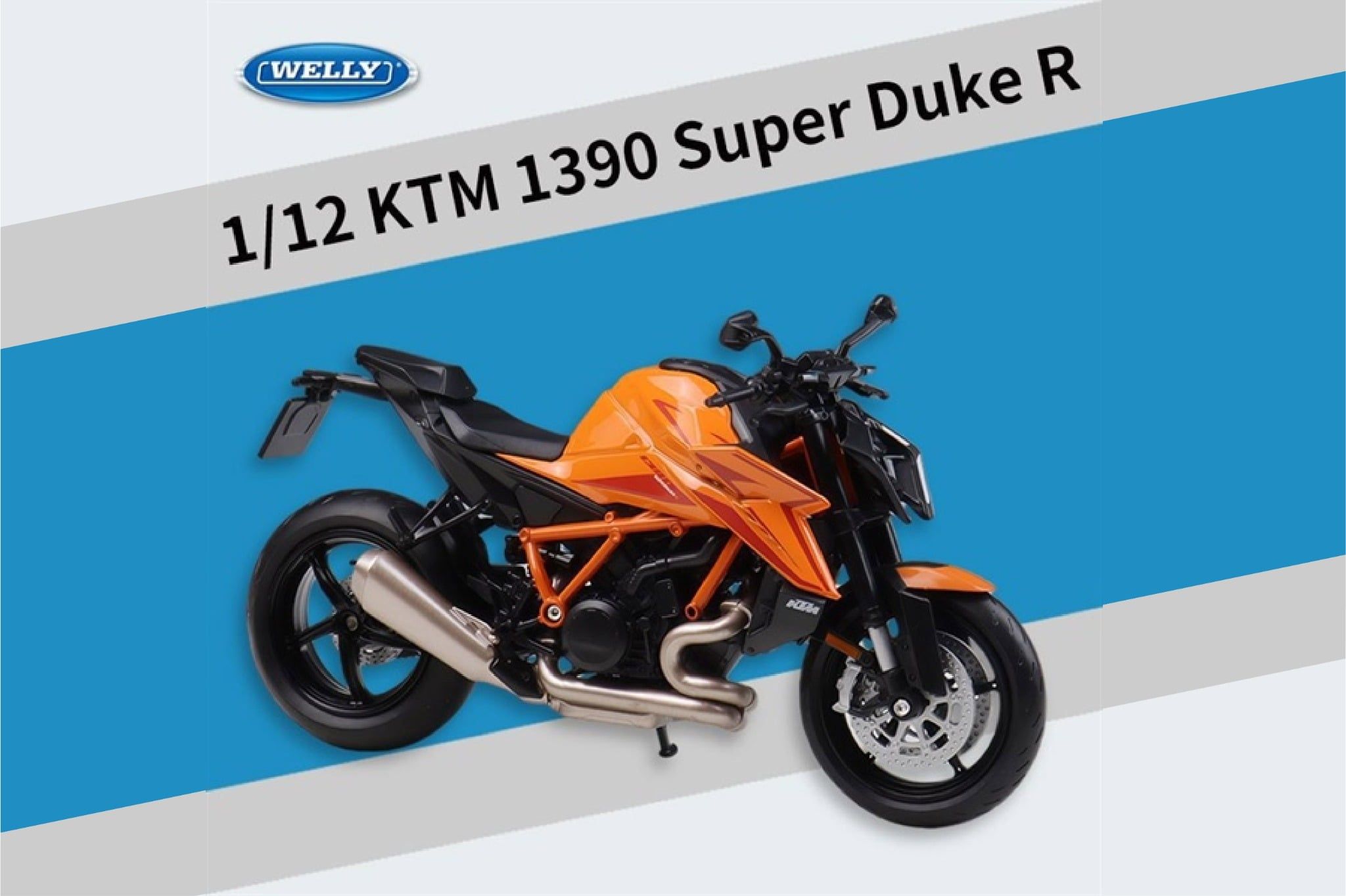  Mô hình xe mô tô KTM Duke 1390 Super Duke R 2024 tỉ lệ 1:12 Welly WL-62215GW MT12026 