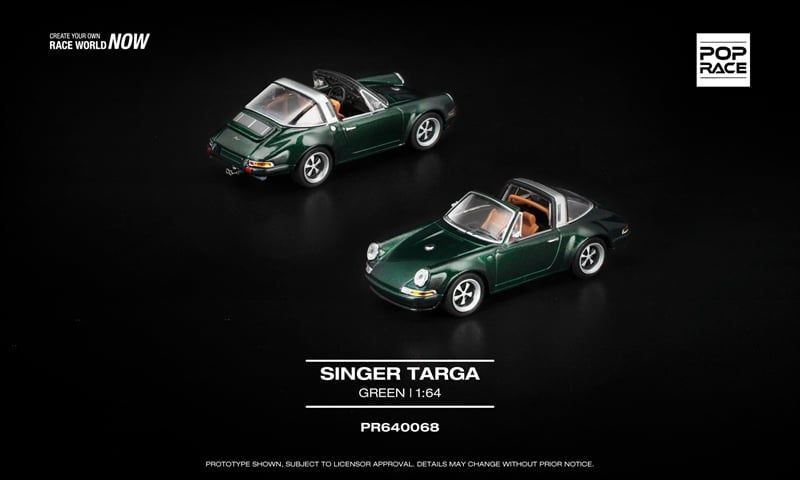  Mô hình xe Singer Targa Green tỉ lệ 1:64 Pop Race PR640068 