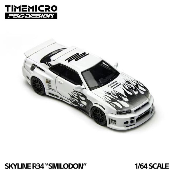  Mô hình xe R34 “Smilodon” Black & White tỉ lệ 1:64 TimeMicro × PSC DESIGN TM648401 