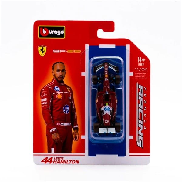  Mô hình xe đua F1 2025 Scuderia Ferrari HP SF-25 tỉ lệ 1:64 Bburago bản card OT64672 