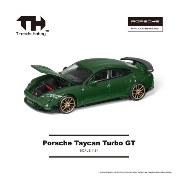  Mô hình xe Porsche Taycan Turbo GT - GREEN tỉ lệ 1:64 Trends Hobby 241087(C) 