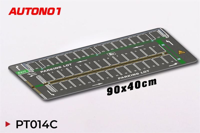  Phụ kiện thảm sa bàn chống trượt mô phỏng diorama bãi đỗ xe/ Parking lot đường xe chạy kích thước 90x40cm cho mô hình xe 1:64 Autono1 PT014 