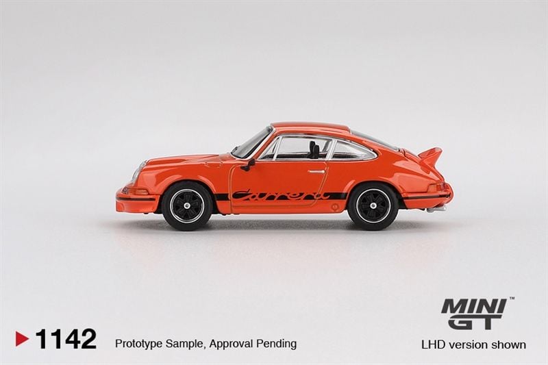  Mô hình xe Porsche 911 Carrera RS 2.7 Tangerine with Black Livery tỉ lệ 1:64 MiniGT MGT01142 