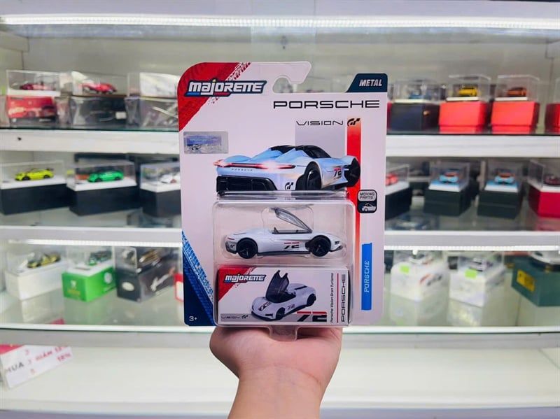  Mô hình xe Porsche Vision Grand Turismo white card tỉ lệ 1:64 Majorette 8502101001 