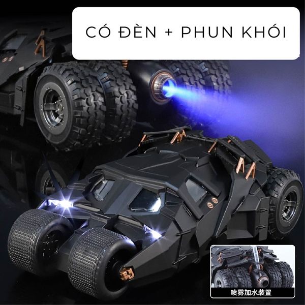  Mô hình xe Batman Batmobile The Dark Knight Tumbler phun khói - có đèn - âm thanh tỉ lệ 1:24 Alloy Model OT24088 