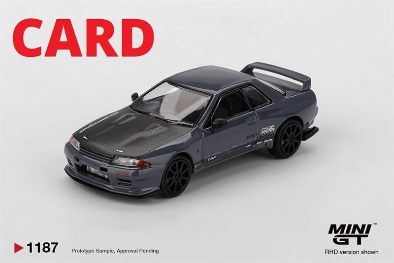  Mô hình xe Nissan Skyline GT-R Top Secret VR32 Stealth Grey bản card tỉ lệ 1:64 MiniGT MGT01187 