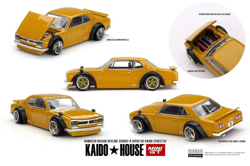 [Hàng Loose] Mô hình xe Nissan Skyline 2000 GT-R (KPGC10) Kaido Street V2 tỉ lệ 1:64 Kaido House KHMG228 