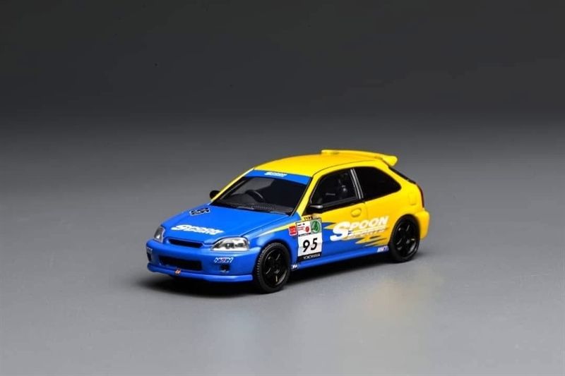  Mô hình xe Honda Civic Type-R EK9 Spoon Livery tỉ lệ 1:64 Motorhelix MHOT64475 