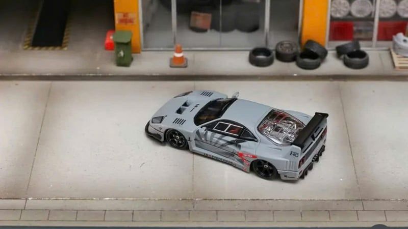  Mô hình xe ferrari LBWK F40 Cement Grey Diecast Model tỉ lệ 1:64 GHOST PLAYER 