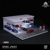  Hộp trưng bày mô phỏng showroom Nissan store có đèn kích thước 30cm x 15cm x 10cmtỉ lệ 1:64 MoreArt MO936015 