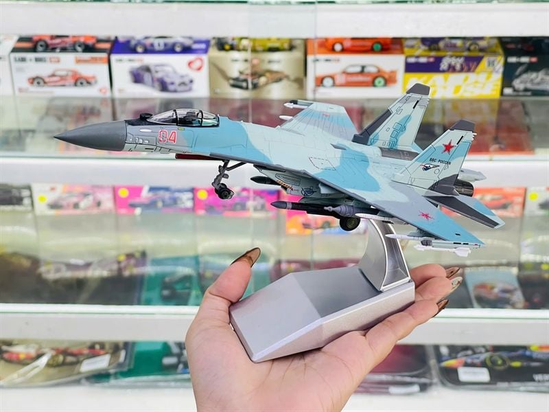  Mô hình máy bay chiến đấu Russia Su-35 BBC POCCNN 04 Blue Camouflage tỉ lệ 1:100 Ns models MBQS013 