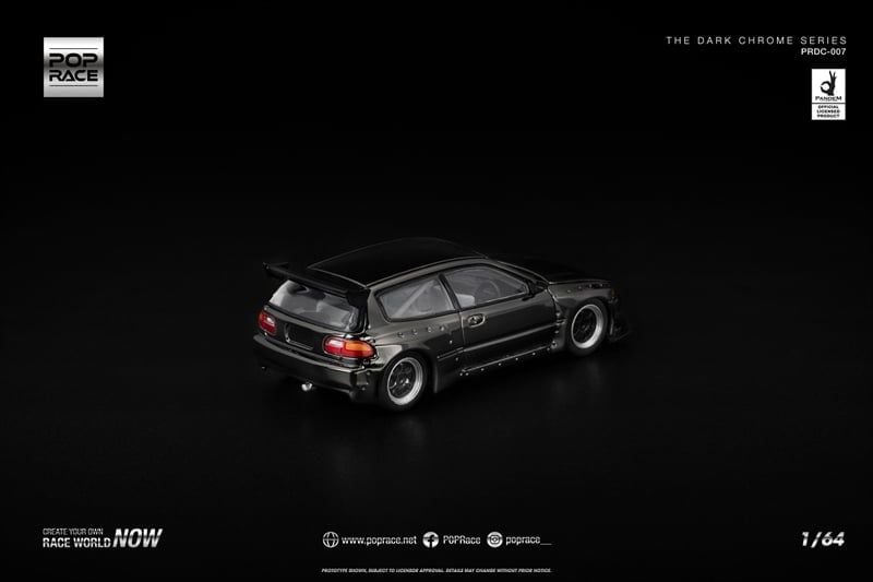  Mô hình xe Honda Civic Pandem EG6 Dark Chrome tỉ lệ 1:64 Poprace PRDC007 