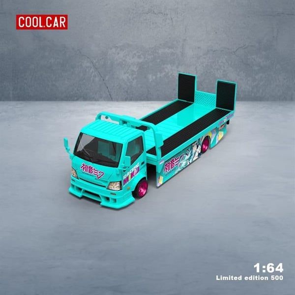  Mô hình xe tải cứu hộ H300 flatbed transport trailer - Hatsune Miku tỉ lệ 1:64 Coolcar CC647214 