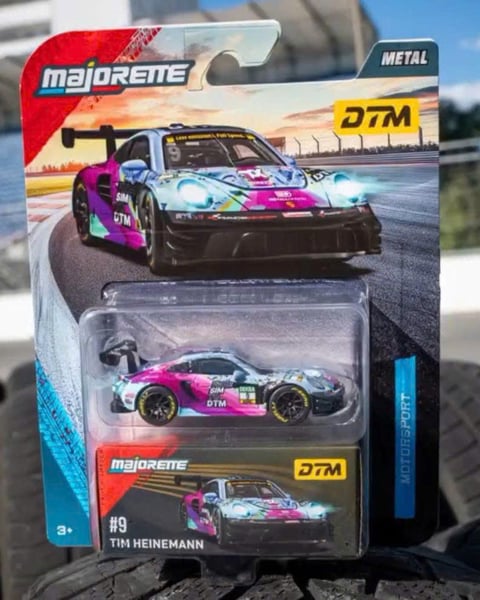  Đồ chơi xe mô hình Motorsport DTM Deluxe Cars Porsche GT3 #9 Tim Heinemann purple Majorette 8502101004 