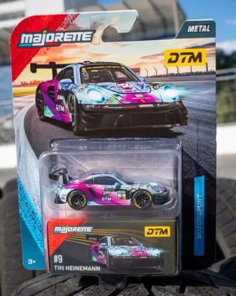  Đồ chơi xe mô hình Motorsport DTM Deluxe Cars Porsche GT3 #9 Tim Heinemann purple Majorette 8502101004 