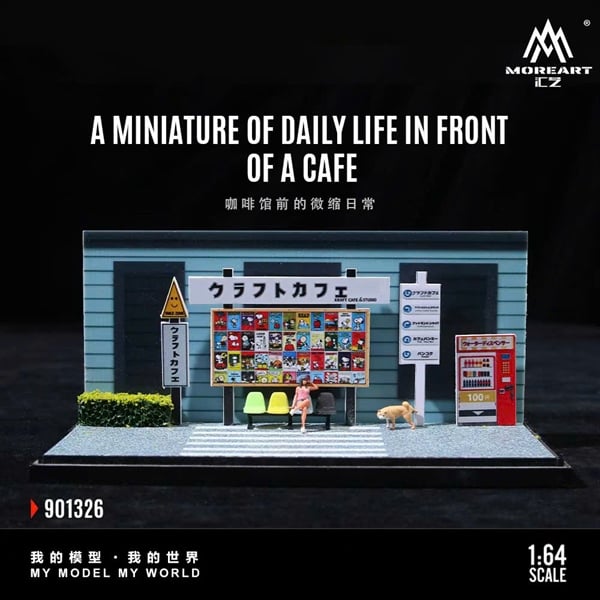  Hộp trưng bày mô phỏng Café Front Miniature Daily Scene tỉ lệ 1:64 MoreArt MO901326 
