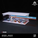  Hộp trưng bày mô phỏng showroom GULF Parking Scene có đèn kích thước 30cm x 15cm x 10cmtỉ lệ 1:64 MoreArt MO914510 