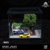  Hộp trưng bày mô phỏng công viên có hàng rào - đèn giao thông hộp mica Street Scene Assembly Series 15 22cm x 19.5cm x 15.5cm tỉ lệ 1:64 MoreArt MO960215 