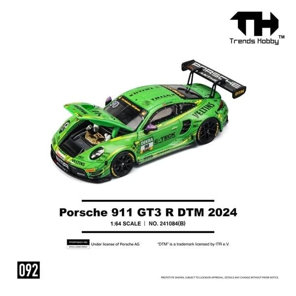  Mô hình xe Porsche 911 GT3 R DTM 2024 tỉ lệ 1:64 Trends Hobby 241084 