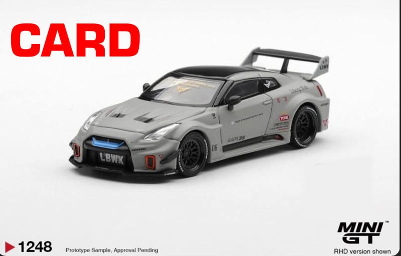  Mô hình xe NISSAN LB-Silhouette WORKS GT 35GT-RR Ver.1 Matt Grey bản card tỉ lệ 1:64 MiniGT MGT01248 