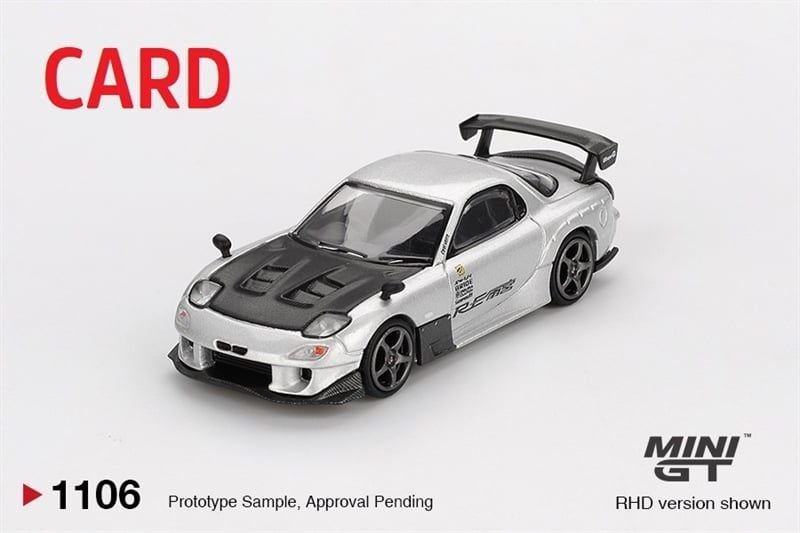  Mô hình xe Mazda RX-7 RE-Amemiya Silver Metallic bản card tỉ lệ 1:64 MiniGT MGT01106 HAVE CHASE 