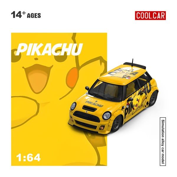  Mô hình xe Mini Cooper Pikachu Coating tỉ lệ 1:64 Cool Car CC643648 